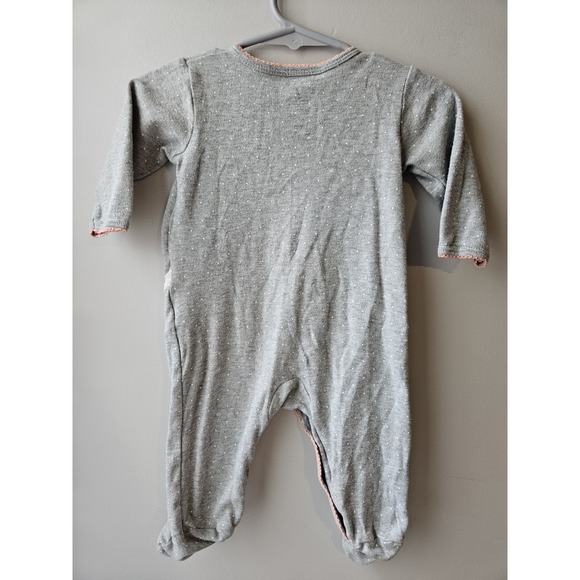 Carter's Baby Girl Size 6 Months 100% Cotton Gray & White Kitten Pajamas - Picture 2 of 8